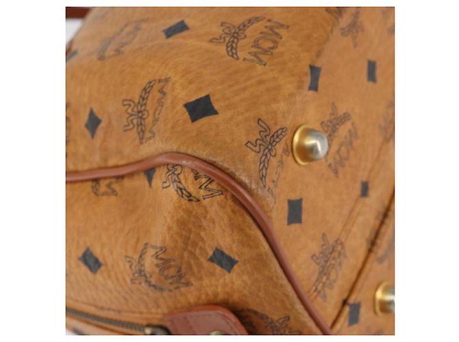 Borsa Boston MCM Logogram Vicetos in pelle PVC 2 in 1 marrone oro Auth gh1077 D'oro - vista 13