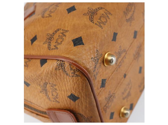 Borsa Boston MCM Logogram Vicetos in pelle PVC 2 in 1 marrone oro Auth gh1077 D'oro - vista 15