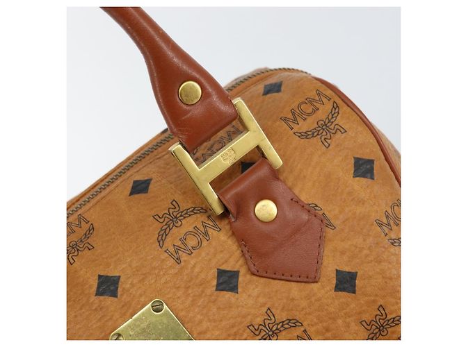 Borsa Boston MCM Logogram Vicetos in pelle PVC 2 in 1 marrone oro Auth gh1077 D'oro - vista 16