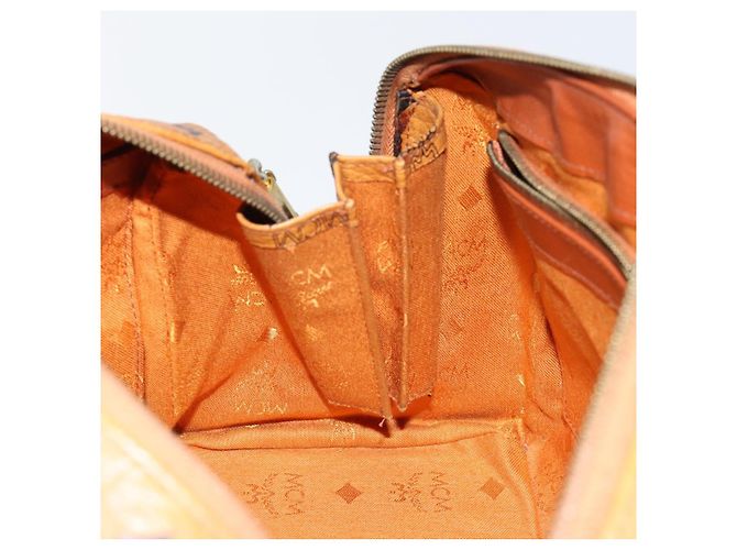Borsa Boston MCM Logogram Vicetos in pelle PVC 2 in 1 marrone oro Auth gh1077 D'oro - vista 21