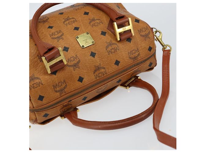 Borsa Boston MCM Logogram Vicetos in pelle PVC 2 in 1 marrone oro Auth gh1077 D'oro - vista 6