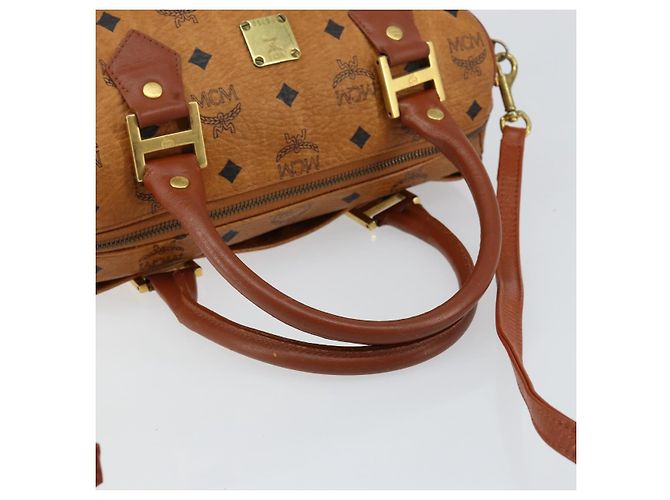 Borsa Boston MCM Logogram Vicetos in pelle PVC 2 in 1 marrone oro Auth gh1077 D'oro - vista 7