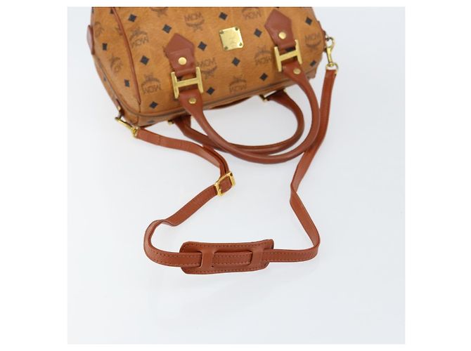 Borsa Boston MCM Logogram Vicetos in pelle PVC 2 in 1 marrone oro Auth gh1077 D'oro - vista 9