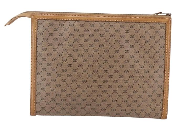 GUCCI Clutch Micro GG Supreme PVC Beige 17 039 1995 Auth 146941 - vista 3