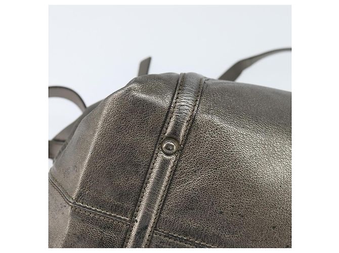 Borsa a mano in pelle Gancini Salvatore Ferragamo 2 in 1 Argento Auth bs30477 - vista 12