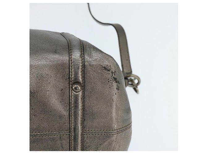 Borsa a mano in pelle Gancini Salvatore Ferragamo 2 in 1 Argento Auth bs30477 - vista 13