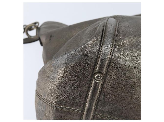 Borsa a mano in pelle Gancini Salvatore Ferragamo 2 in 1 Argento Auth bs30477 - vista 14