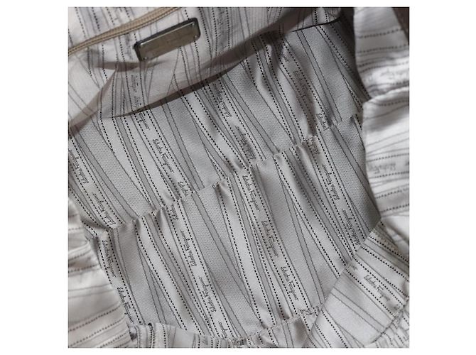 Borsa a mano in pelle Gancini Salvatore Ferragamo 2 in 1 Argento Auth bs30477 - vista 17