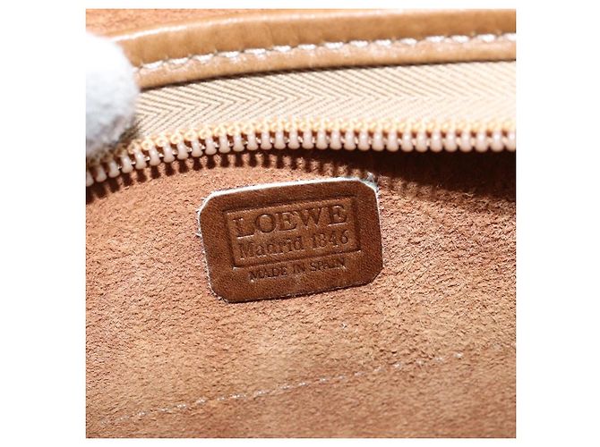 LOEWE Borsa a Spalla Anagram Pelle Beige Oro Auth BA7341 D'oro - vista 11