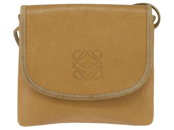 LOEWE Borsa a Spalla Anagram Pelle Beige Oro Auth BA7341 D'oro - vista 13