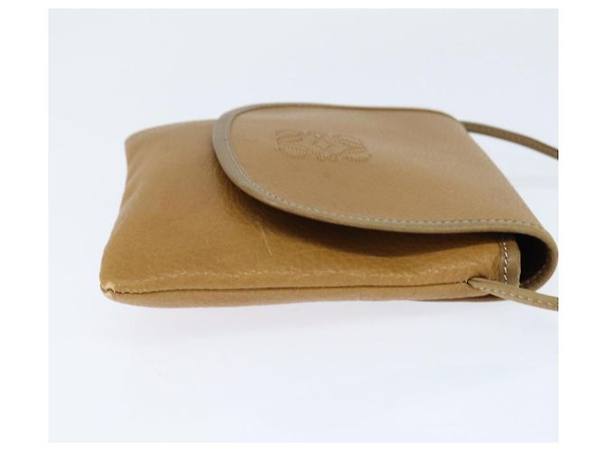 LOEWE Borsa a Spalla Anagram Pelle Beige Oro Auth BA7341 D'oro - vista 4