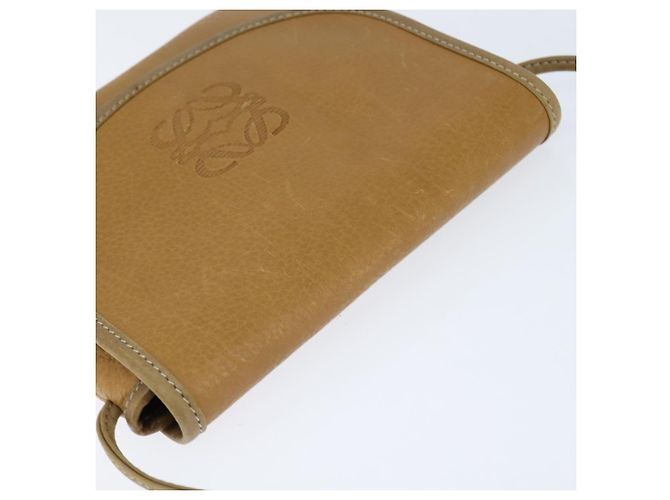 LOEWE Borsa a Spalla Anagram Pelle Beige Oro Auth BA7341 D'oro - vista 6
