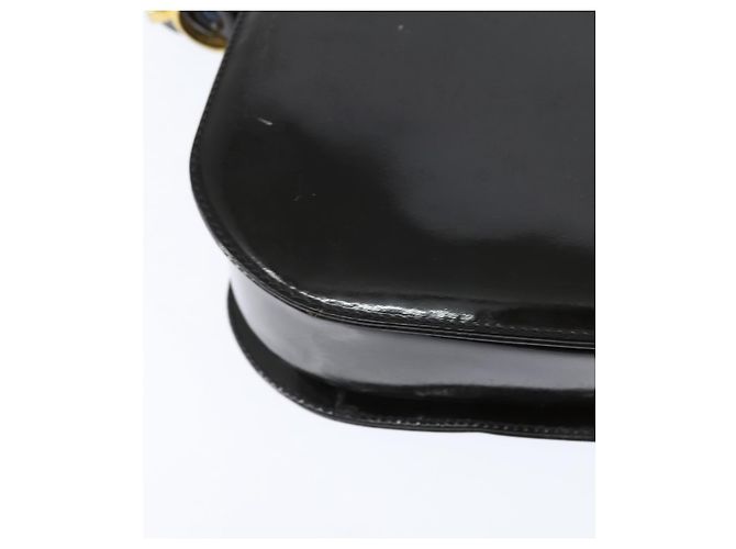 Borsa a Spalla CÉLINE Carrozza Smalto Nero Oro Auth 149158 D'oro - vista 12
