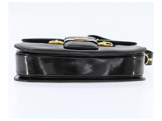 Borsa a Spalla CÉLINE Carrozza Smalto Nero Oro Auth 149158 D'oro - vista 9