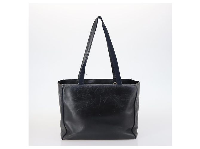 Borsa a Spalla Salvatore Ferragamo Vala in Pelle 2Set Marrone Blu Navy Auth 147275 - vista 3
