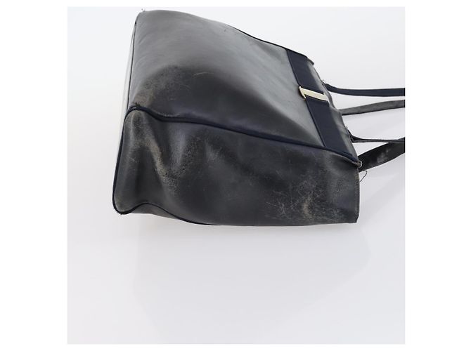 Borsa a Spalla Salvatore Ferragamo Vala in Pelle 2Set Marrone Blu Navy Auth 147275 - vista 4