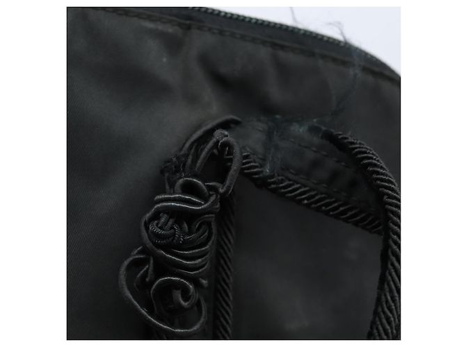 Borsa Tote PRADA Nylon Nero Argento Auth bs30431 - vista 10