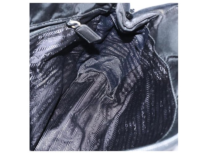 Borsa Tote PRADA Nylon Nero Argento Auth bs30431 - vista 19