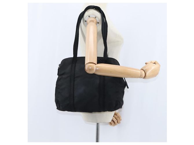 Borsa Tote PRADA Nylon Nero Argento Auth bs30431 - vista 22