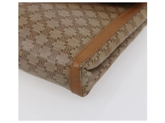 Céline Borsa a Spalla in Tela Macadam CELINE PVC Beige Oro Auth 149041 D'oro - vista 10
