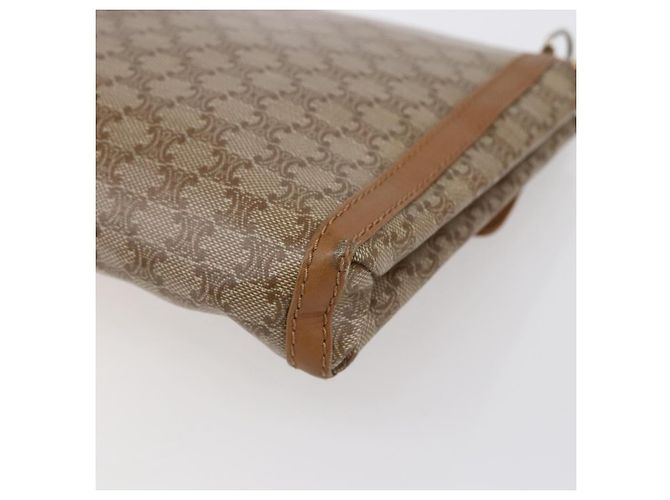Céline Borsa a Spalla in Tela Macadam CELINE PVC Beige Oro Auth 149041 D'oro - vista 12