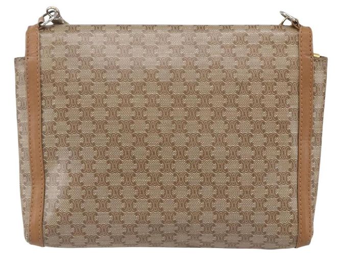 Céline Borsa a Spalla in Tela Macadam CELINE PVC Beige Oro Auth 149041 D'oro - vista 3