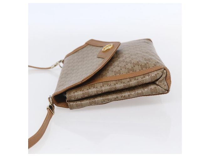 Céline Borsa a Spalla in Tela Macadam CELINE PVC Beige Oro Auth 149041 D'oro - vista 4