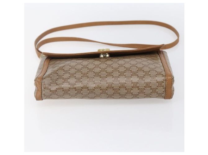 Céline Borsa a Spalla in Tela Macadam CELINE PVC Beige Oro Auth 149041 D'oro - vista 9