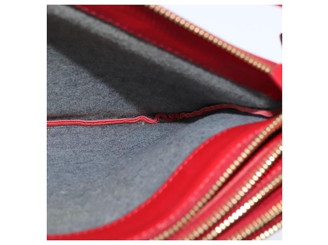 Céline Borsa a Spalla CELINE Trio in Pelle Rossa e Oro Auth fm4933 Rosso D'oro - vista 17