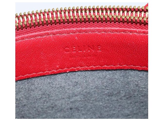 Céline Borsa a Spalla CELINE Trio in Pelle Rossa e Oro Auth fm4933 Rosso D'oro - vista 19