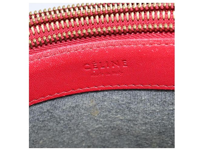Céline Borsa a Spalla CELINE Trio in Pelle Rossa e Oro Auth fm4933 Rosso D'oro - vista 23