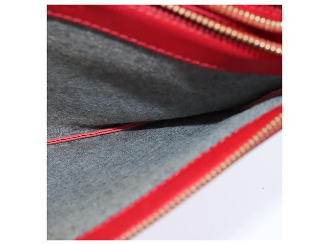 Céline Borsa a Spalla CELINE Trio in Pelle Rossa e Oro Auth fm4933 Rosso D'oro - vista 25