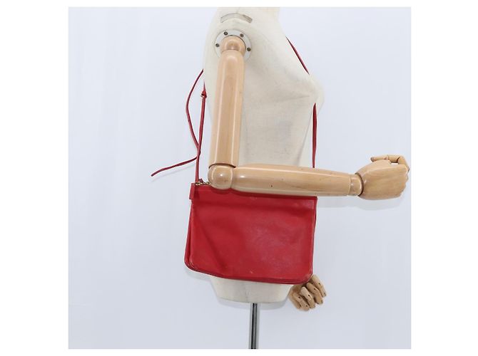 Céline Borsa a Spalla CELINE Trio in Pelle Rossa e Oro Auth fm4933 Rosso D'oro - vista 28
