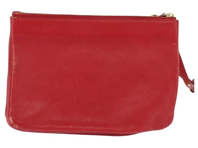 Céline Borsa a Spalla CELINE Trio in Pelle Rossa e Oro Auth fm4933 Rosso D'oro - vista 3