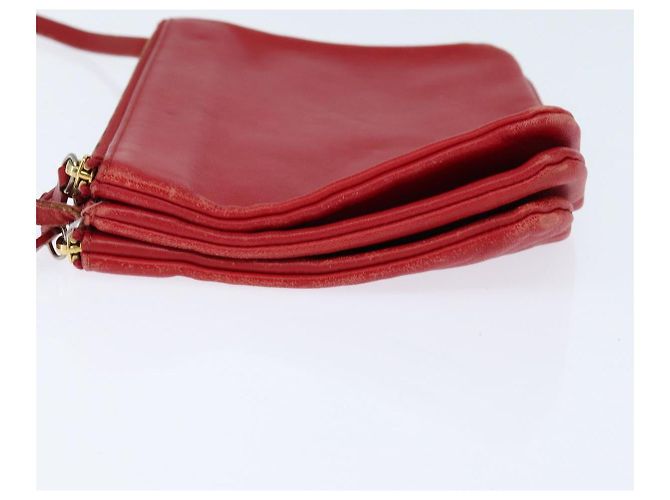 Céline Borsa a Spalla CELINE Trio in Pelle Rossa e Oro Auth fm4933 Rosso D'oro - vista 4