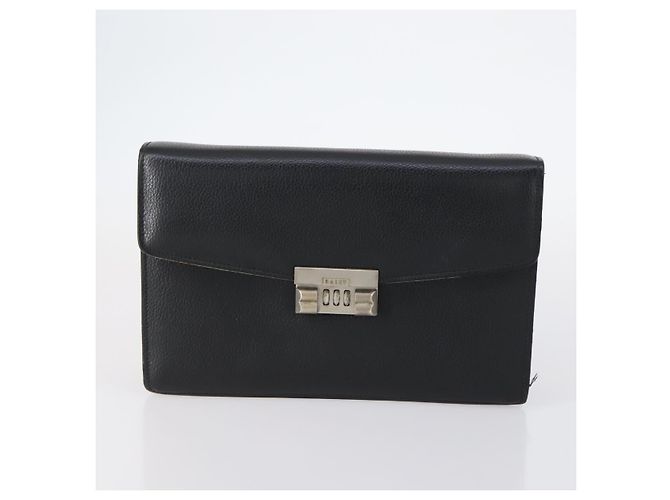 BALLY Borsa a Spalla Pelle Nylon PVC 4Set Nero Marrone Auth bs30281 - vista 16