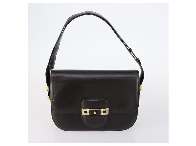 BALLY Borsa a Spalla Pelle Nylon PVC 4Set Nero Marrone Auth bs30281 - vista 2