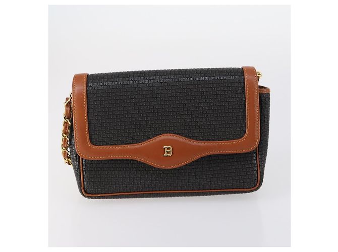 BALLY Borsa a Spalla Pelle Nylon PVC 4Set Nero Marrone Auth bs30281 - vista 9