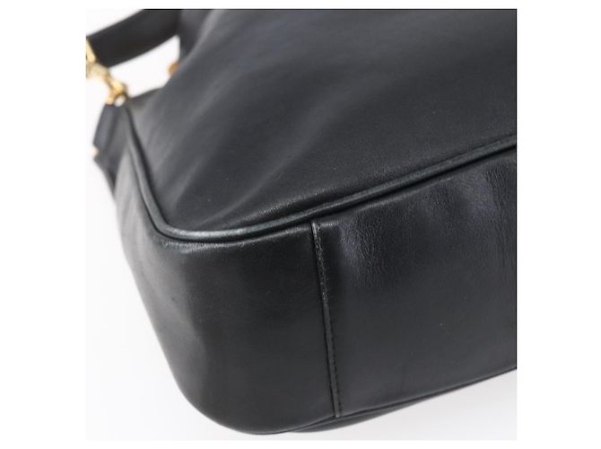 Borsa a Spalla in Pelle Gucci Bamboo 2way Nera Oro 001 3754 1639 Auth 149973 Nero D'oro - vista 13