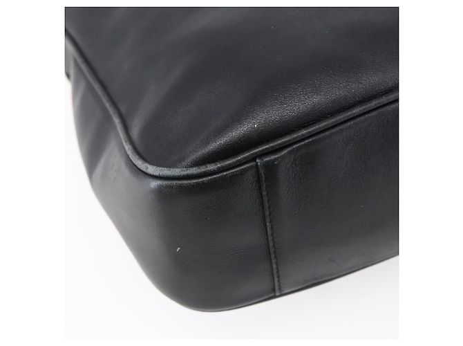 Borsa a Spalla in Pelle Gucci Bamboo 2way Nera Oro 001 3754 1639 Auth 149973 Nero D'oro - vista 15