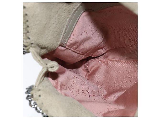 Autre Marque Borsa Falabella Chain Stella McCartney in poliestere beige argento 391698 Auth BA7343 - vista 15