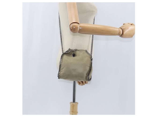 Autre Marque Borsa Falabella Chain Stella McCartney in poliestere beige argento 391698 Auth BA7343 - vista 19