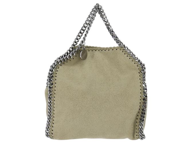 Autre Marque Borsa Falabella Chain Stella McCartney in poliestere beige argento 391698 Auth BA7343 - vista 2