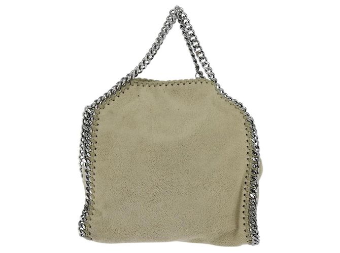 Autre Marque Borsa Falabella Chain Stella McCartney in poliestere beige argento 391698 Auth BA7343 - vista 3
