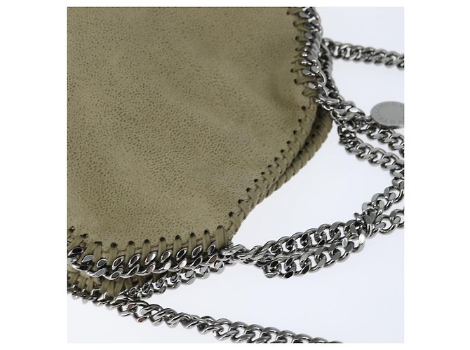 Autre Marque Borsa Falabella Chain Stella McCartney in poliestere beige argento 391698 Auth BA7343 - vista 6