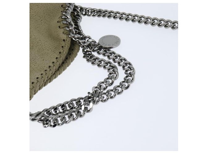 Autre Marque Borsa Falabella Chain Stella McCartney in poliestere beige argento 391698 Auth BA7343 - vista 7
