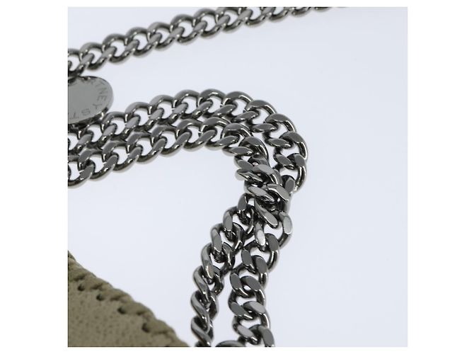 Autre Marque Borsa Falabella Chain Stella McCartney in poliestere beige argento 391698 Auth BA7343 - vista 8