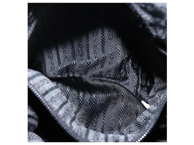 Borsa a Spalla PRADA Nylon Nero Argento Autentica am9554 - vista 10