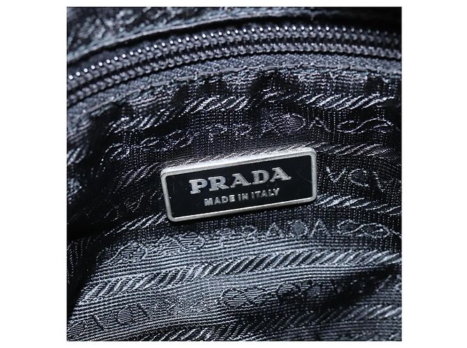 Borsa a Spalla PRADA Nylon Nero Argento Autentica am9554 - vista 19