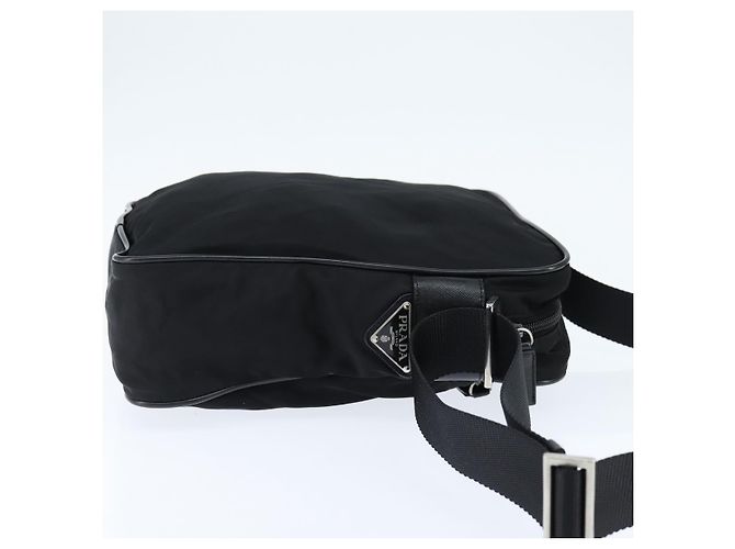 Borsa a Spalla PRADA Nylon Nero Argento Autentica am9554 - vista 4